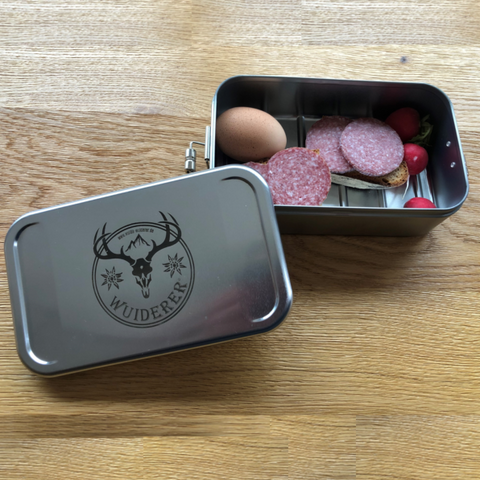 Wuiderer Brotzeitbox, Lunchbox aus Metall, Weißblech